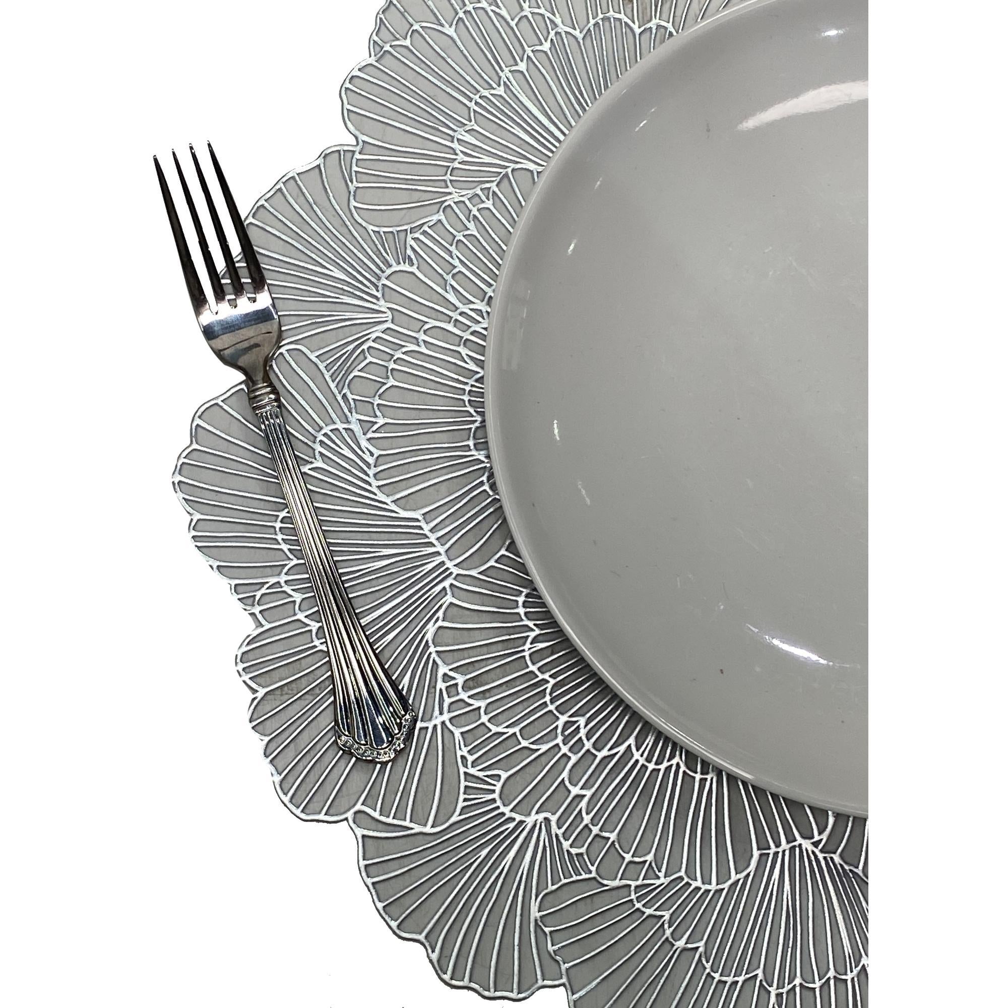 INDIVIDUAL FLOR PLATEADO