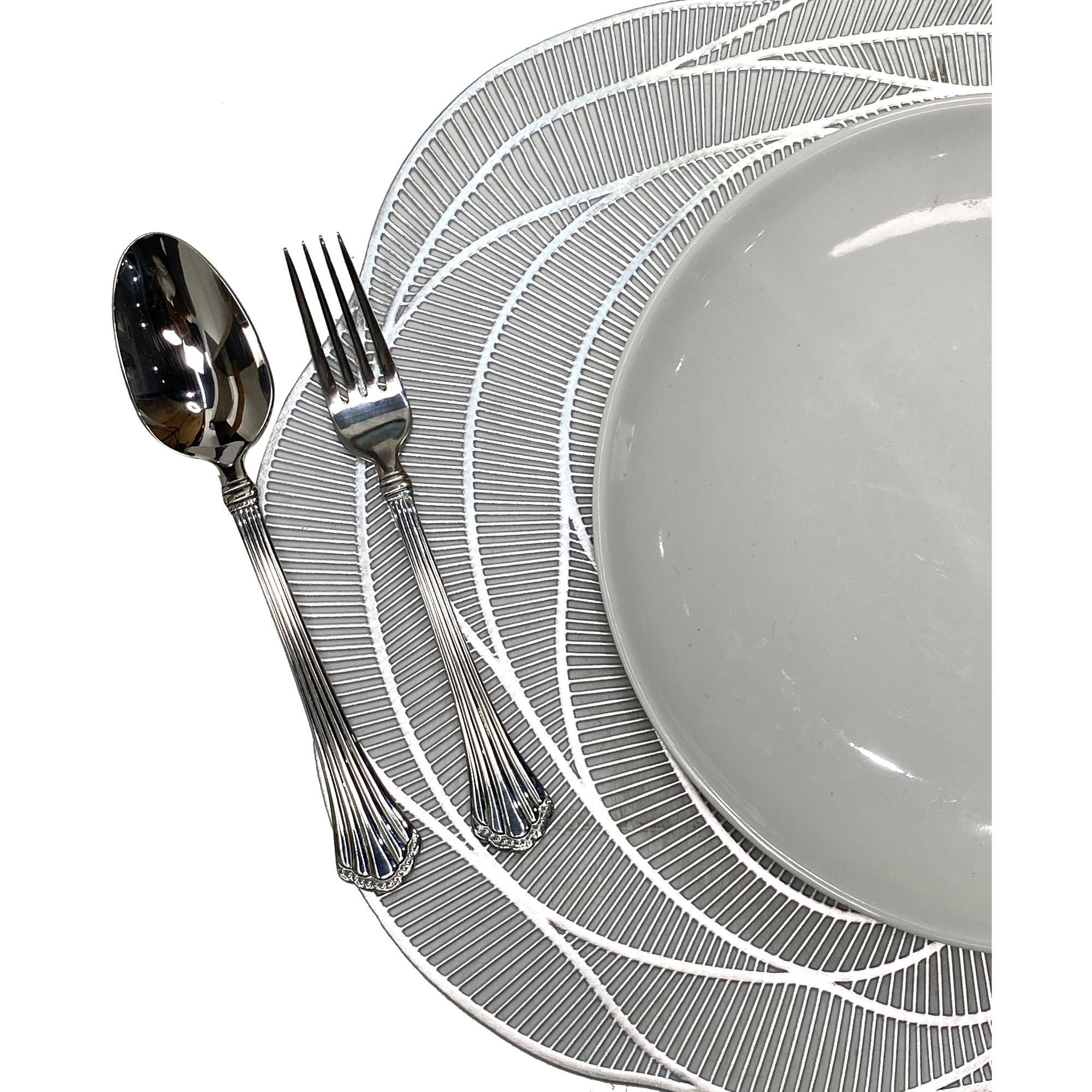 INDIVIDUAL FLOR PLATEADO