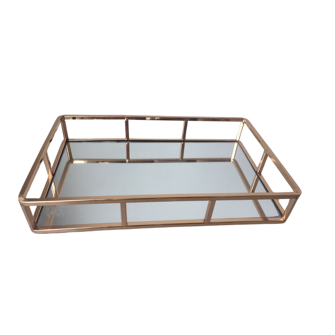 BANDEJA DORADA DECORATIVA